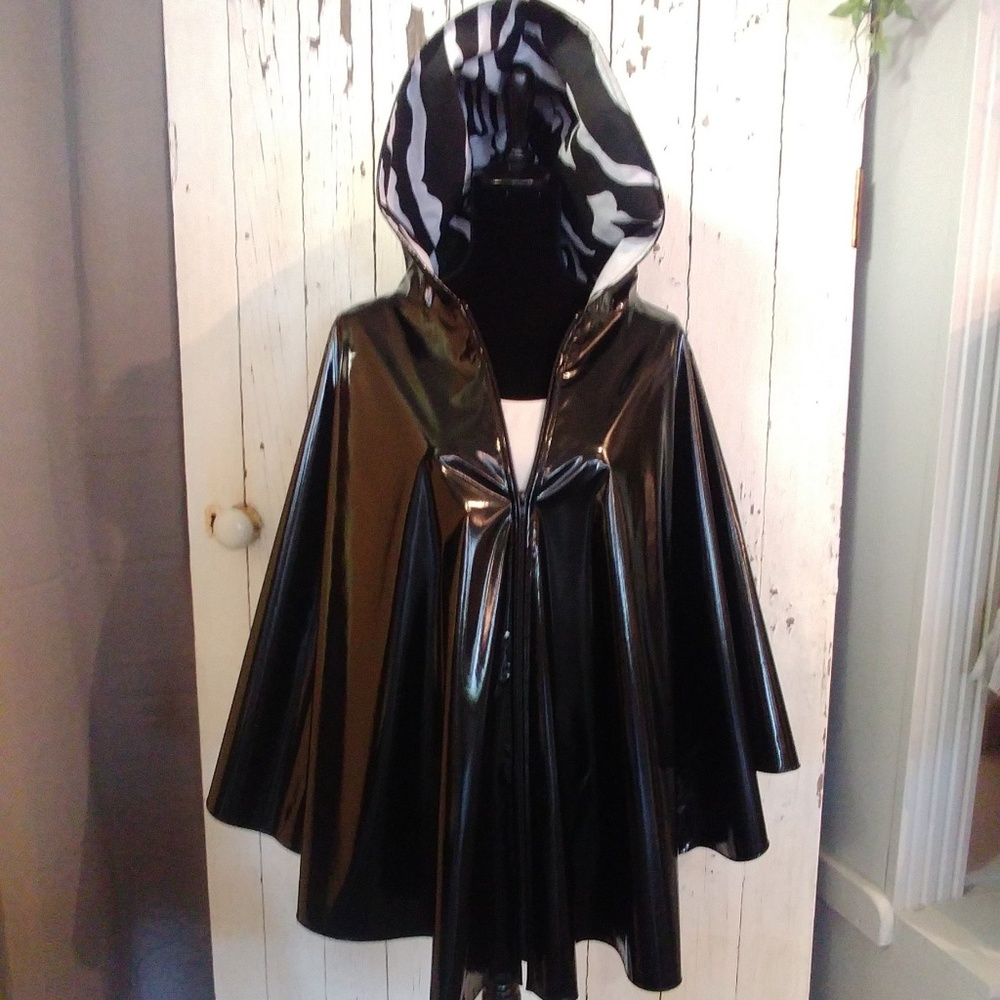 Hooded Poncho-Style Rain Jacket
